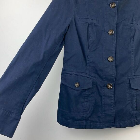 Talbots Women's Casual Cotton Blend Button Front Utility Jacket Blue Size 2 - Picture 6 of 10